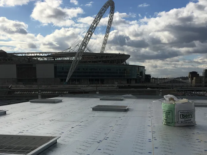 Costco Wembley installed with Recticel's Eurothane GP roof image with Wembley Stadium background