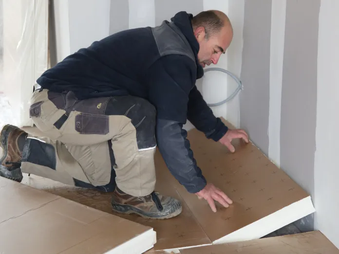 Chantier isolation sol maison individuelle eurosol