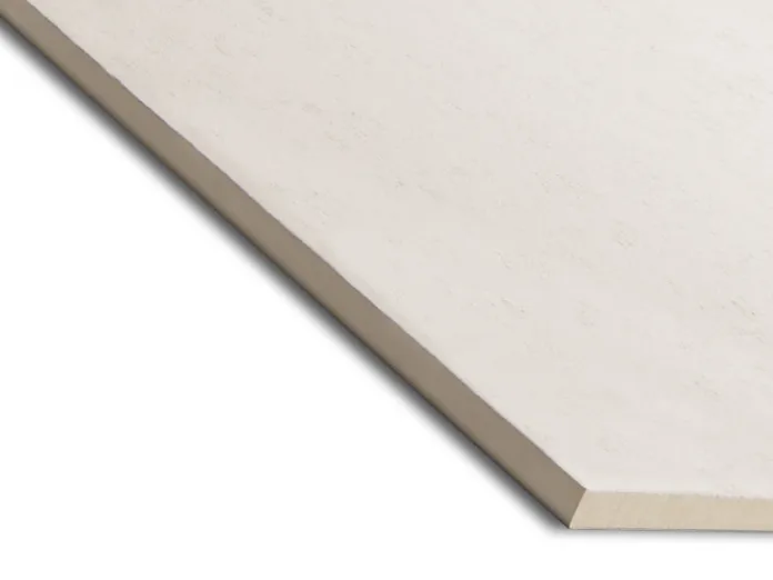 White drywall corner against a white background.