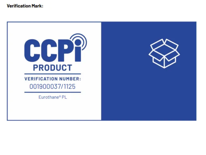 CCPI product label with a box icon on a blue background.