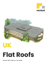 Illustration of a building with a flat roof, trees around, and a logo in the top right corner.