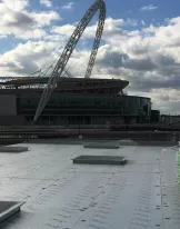 Costco Wembley installed with Recticel's Eurothane GP roof image with Wembley Stadium background