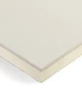 Canvas corner, beige-colored with a white edge, on a white background.
