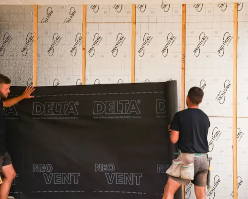 Installation ITE Powerwall chantier Savoie