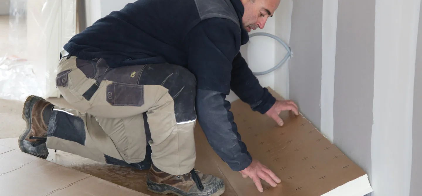 Chantier isolation sol maison individuelle eurosol