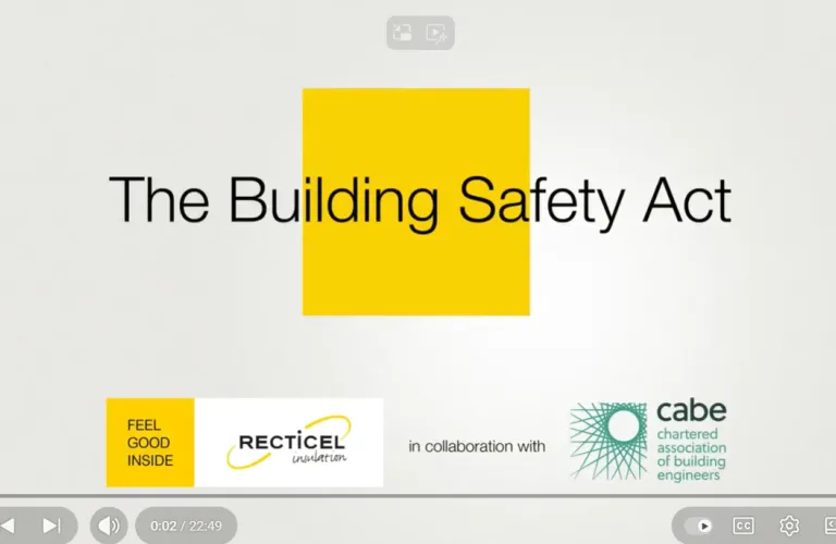 The Building Safety Act presentation slide with logos at the bottom.