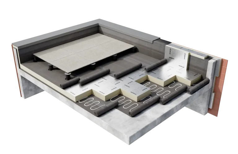 Isolatie voor platte daken uit beton