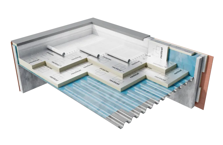 Isolatie voor platte daken met steeldeck