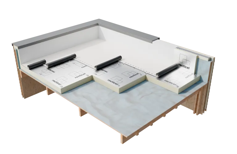 Isolatie voor platte daken en dakterrassen op houten dragers