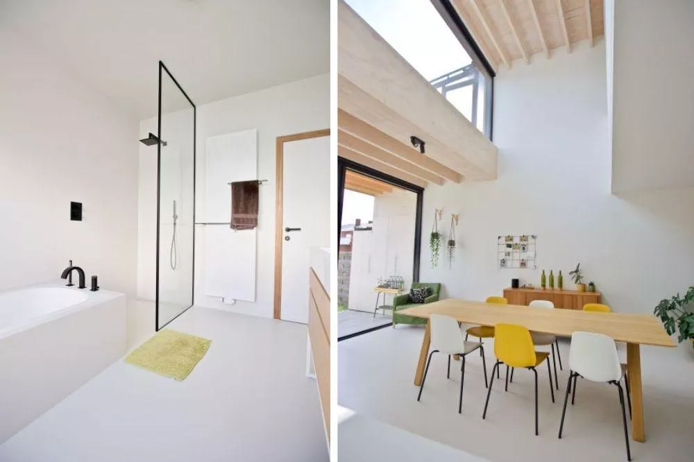 entrée avec porte en verre