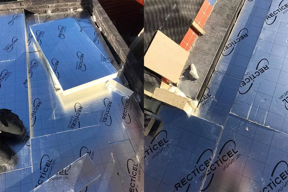Vrijstaande woning in Putten geïsoleerd met Recticel Insulation Eurothane Silver plat dak isolatie, Eurowall spouwisolatie en Rectitape
