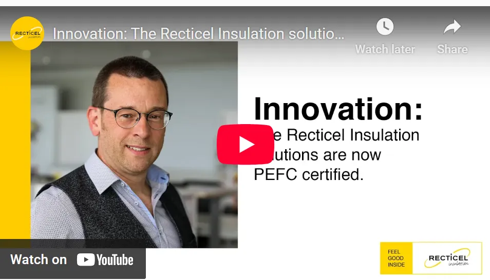 Man smiling with text about Recticel Insulation certification.