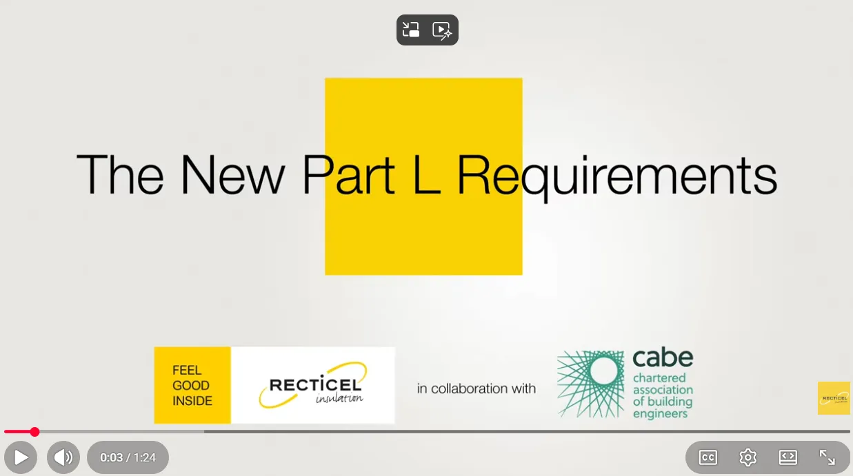 The New Part L Requirements webinar slide with logos at the bottom.