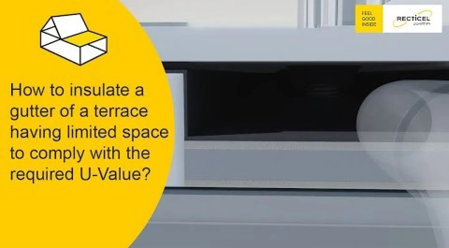 How to insulate a gutter of a terrace with Recticel Insulation's Deck-VQ