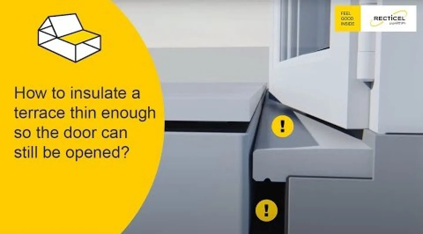 How do I insulate a terrace to achieve low U-values while maintaining a minimal insulation build-up?