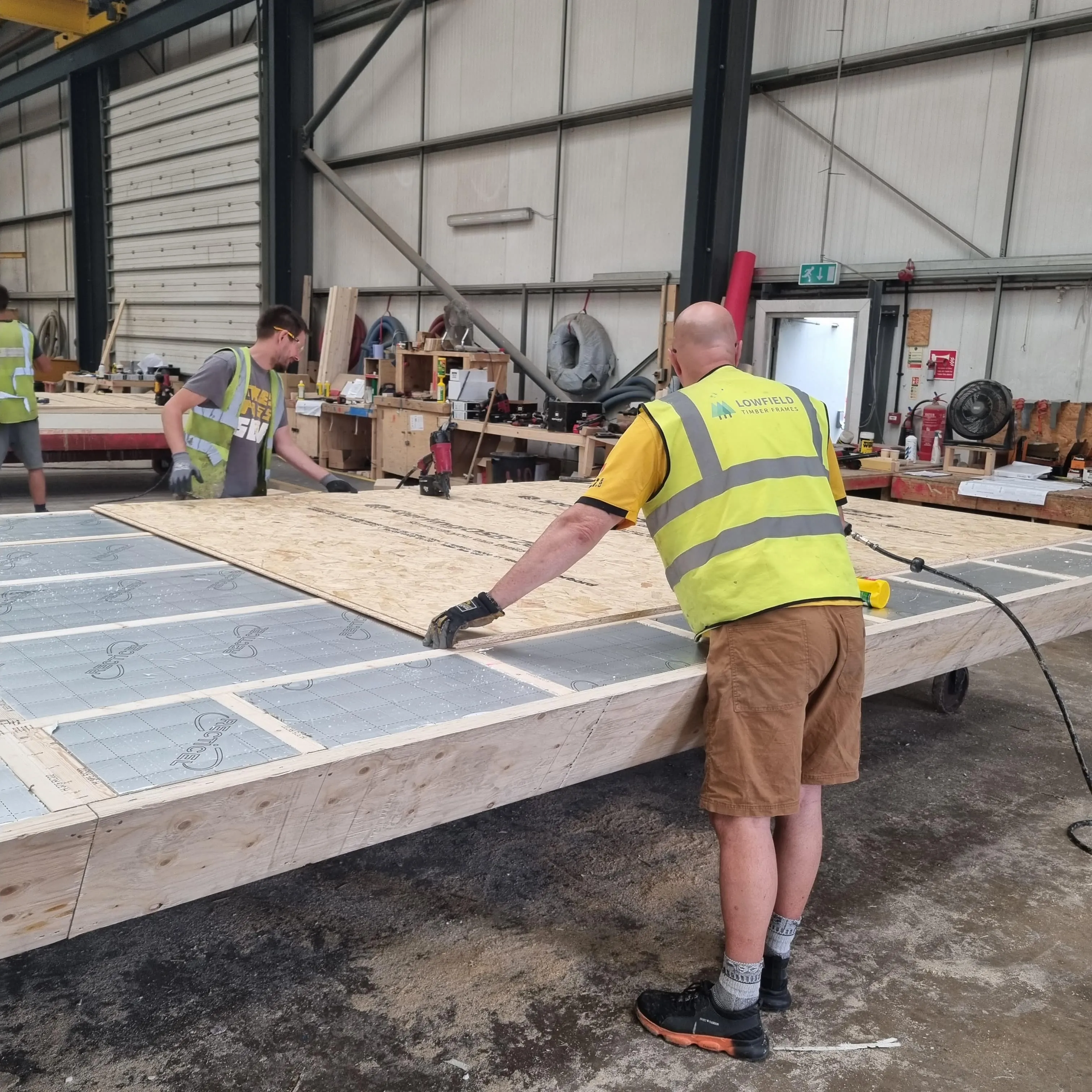 Joiners fitting together the Eurothane GP Boards