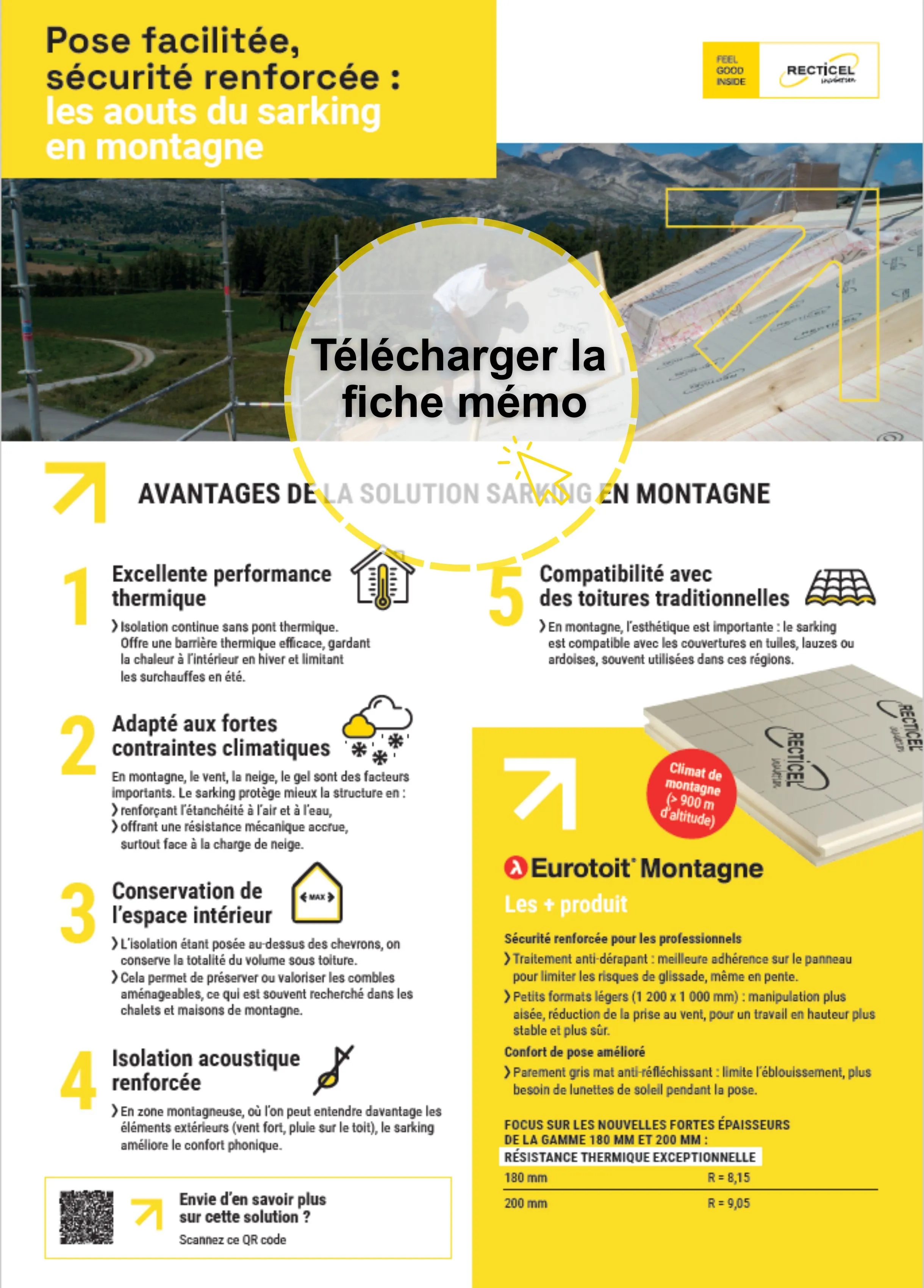 Recticel snack content avantages sarking en montagne