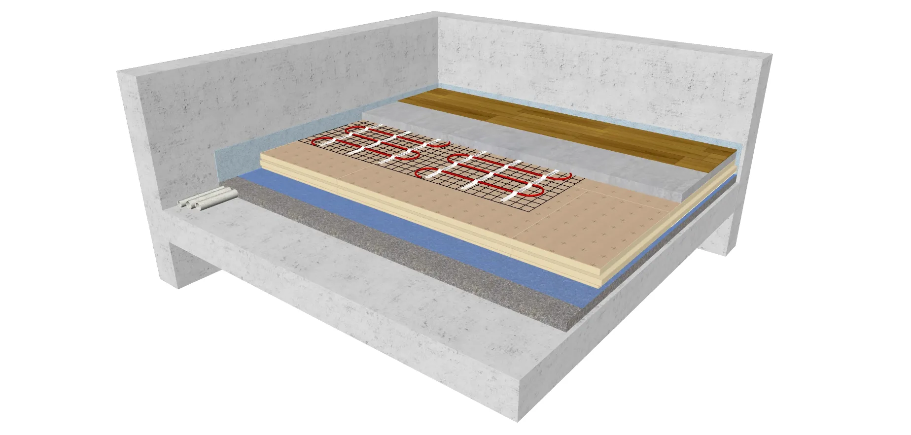 Isolation sous chapes ou dalles flottantes et sous carrelage scellé