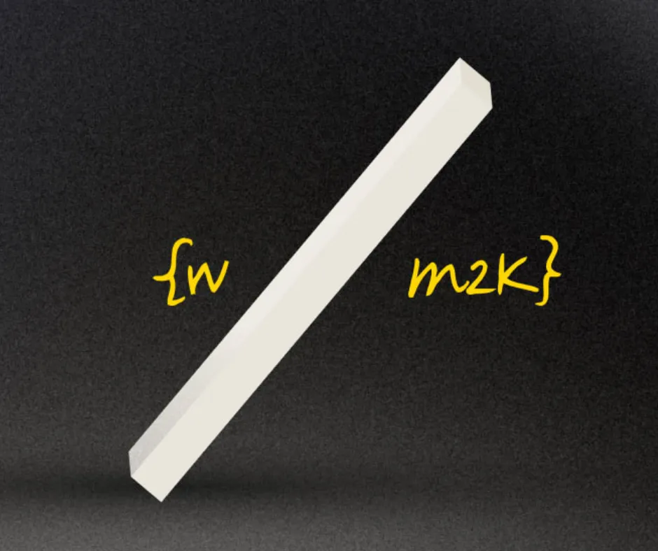 White diagonal strip on black background with yellow curly braces.