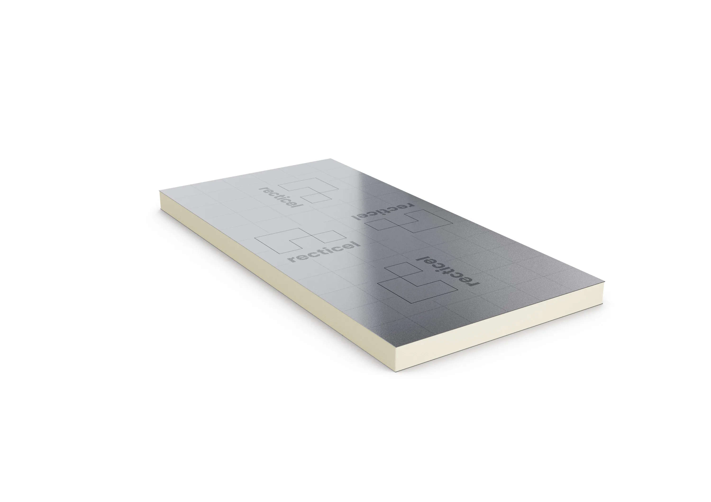 Silver rectangular insulation panel.