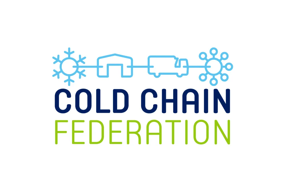 Cold Chain Federation logo with icons of snowflake, warehouse, lorry, and circular nodes.