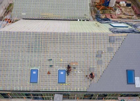 Nouveau projet de construction Ubuntu à Avelgem isolé avec isolation de toiture inclinée Powerroof Max