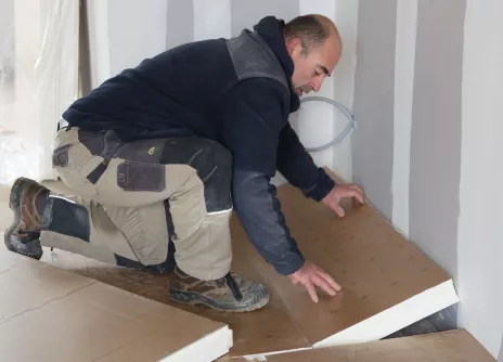 Chantier isolation sol maison individuelle eurosol