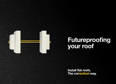 A white dumbbell on a black background with text to the right.